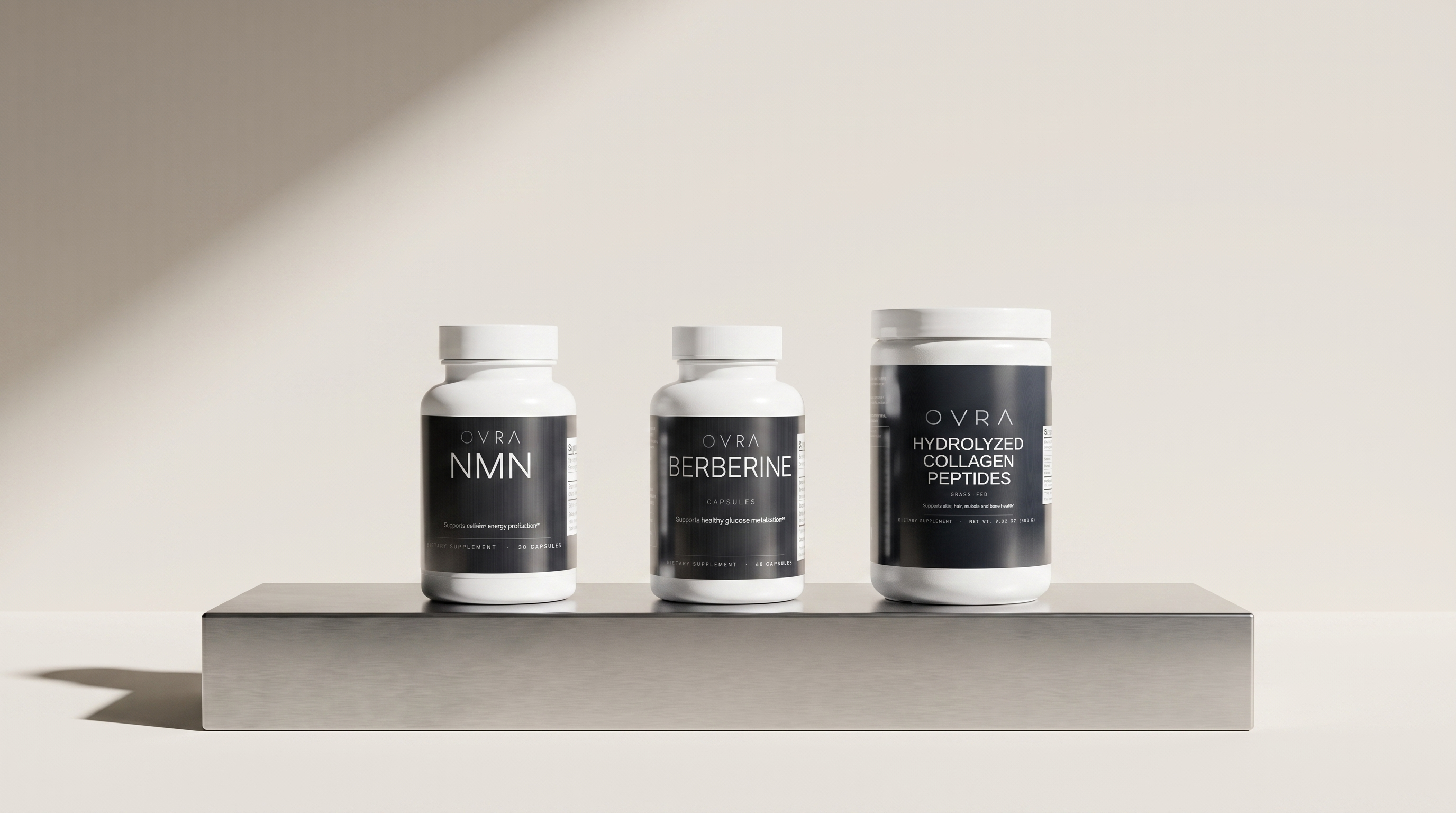 OVRA product family on brushed steel plinth